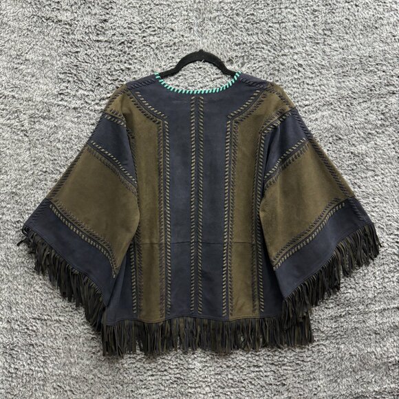 Monoki "Joplin Navy"‎ Top Goat Suede leather one size fits all NWT - Picture 2 of 10